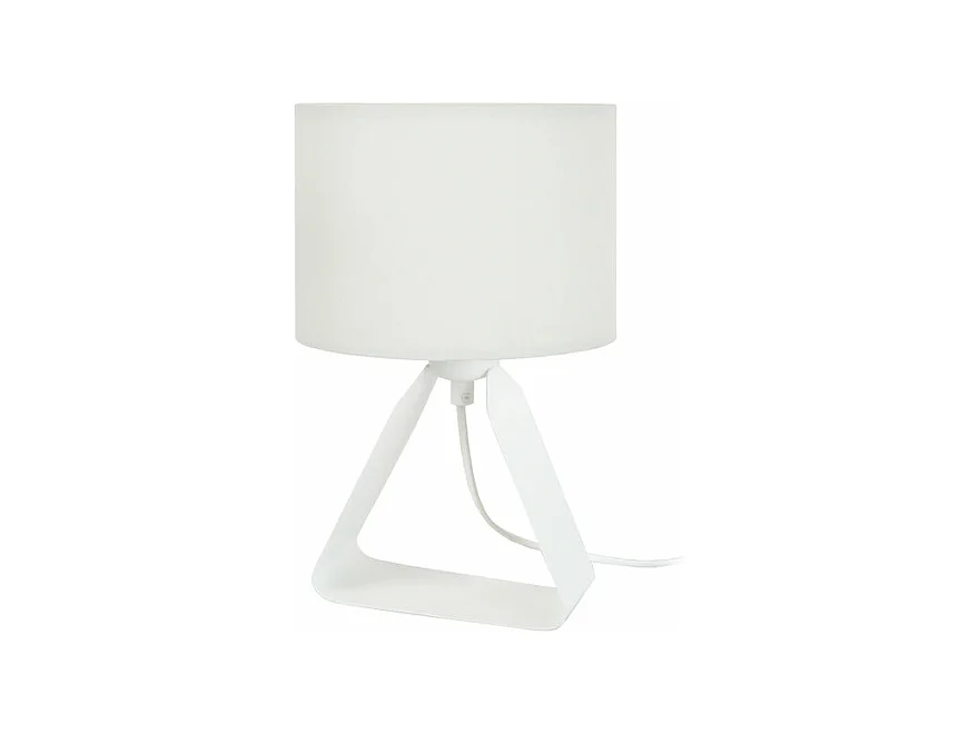 Lampe de chevet géométrique métal  ivoire 29 cm.