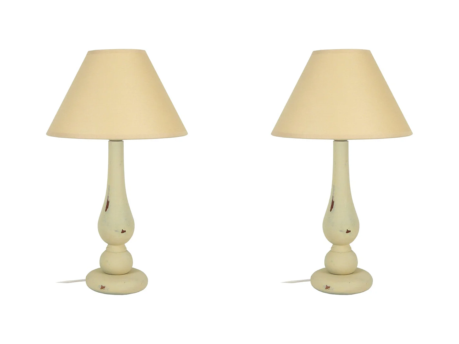 Lampe de Chevet TOSEL ,bois,Beige ,H42xD 30xP30cm