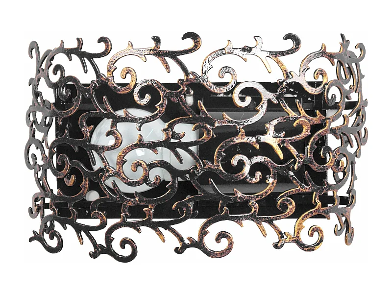 Aplique TOSEL LYS FLEUR metal geométrico preto dourado D32 x  H9  cm