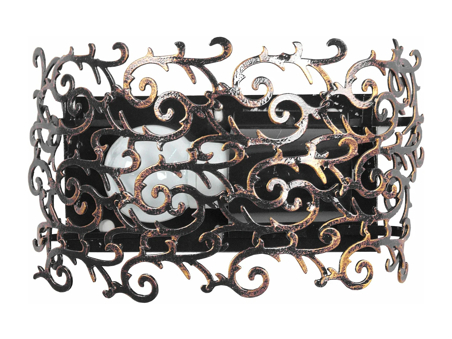 Aplique TOSEL LYS FLEUR metal geométrico preto dourado D32 x  H9  cm