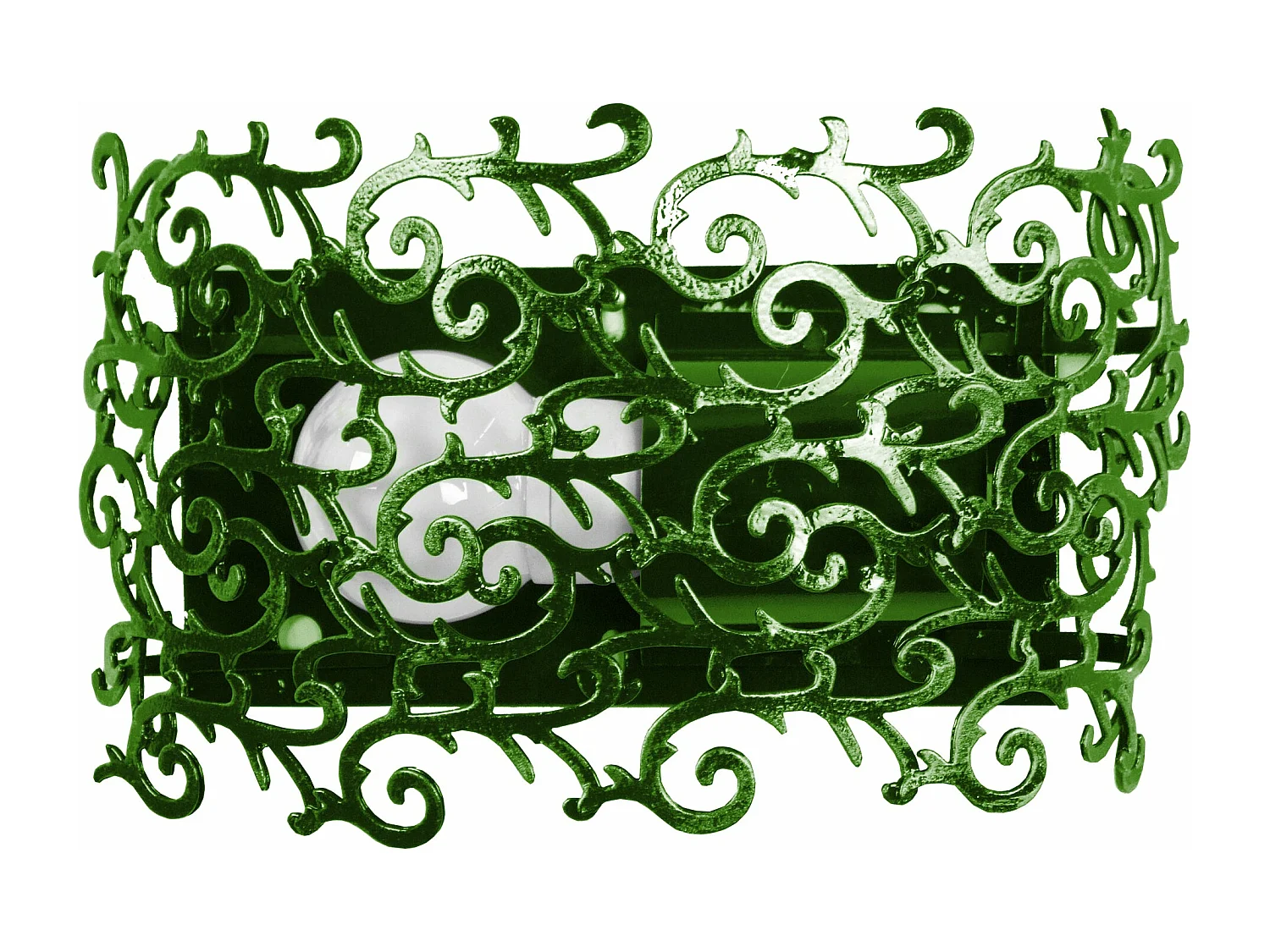 Aplique TOSEL LYS FLEUR metal geométrico verde dourado D32 x  H9  cm