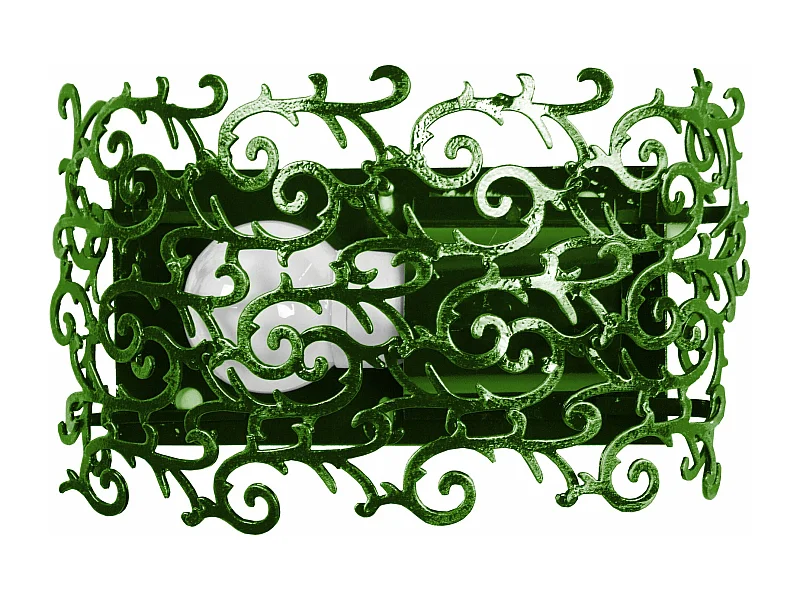 Aplique TOSEL LYS FLEUR metal geométrico verde dourado D32 x  H9  cm