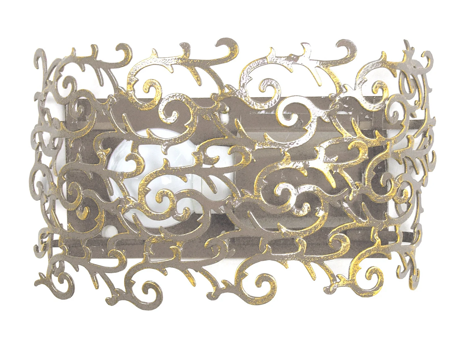 Aplique TOSEL LYS FLEUR metal geométrico cinza dourado D32 x  H9  cm