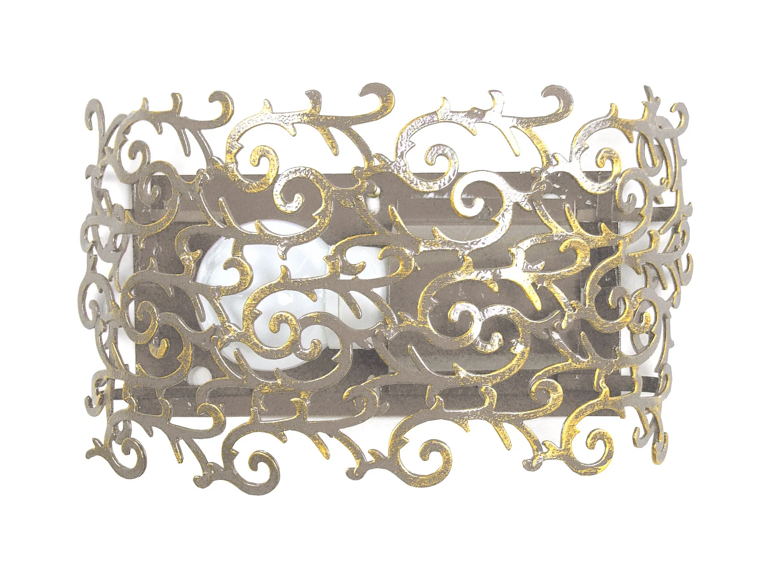 Applique  métal, taupe 9 cm.