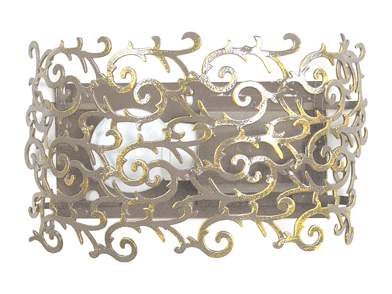 Aplique TOSEL LYS FLEUR metal geométrico cinza dourado D32 x  H9  cm