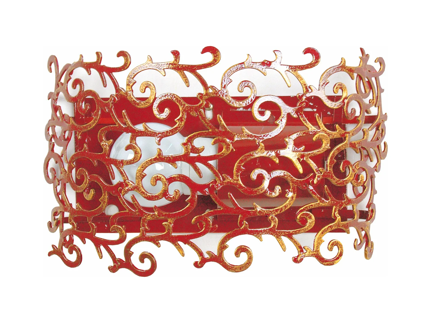 Applique  métal, rouge 9 cm.
