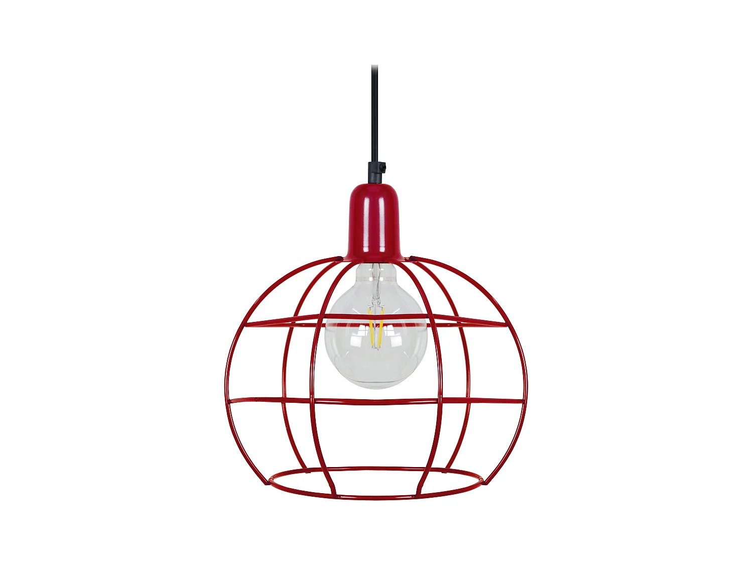 Suspension TOSEL ,métal,Rouge ,H85xD25x P 25cm
