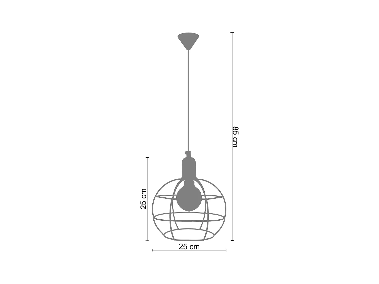 Suspension TOSEL ,métal,Gris ,H 85xD25xP25cm