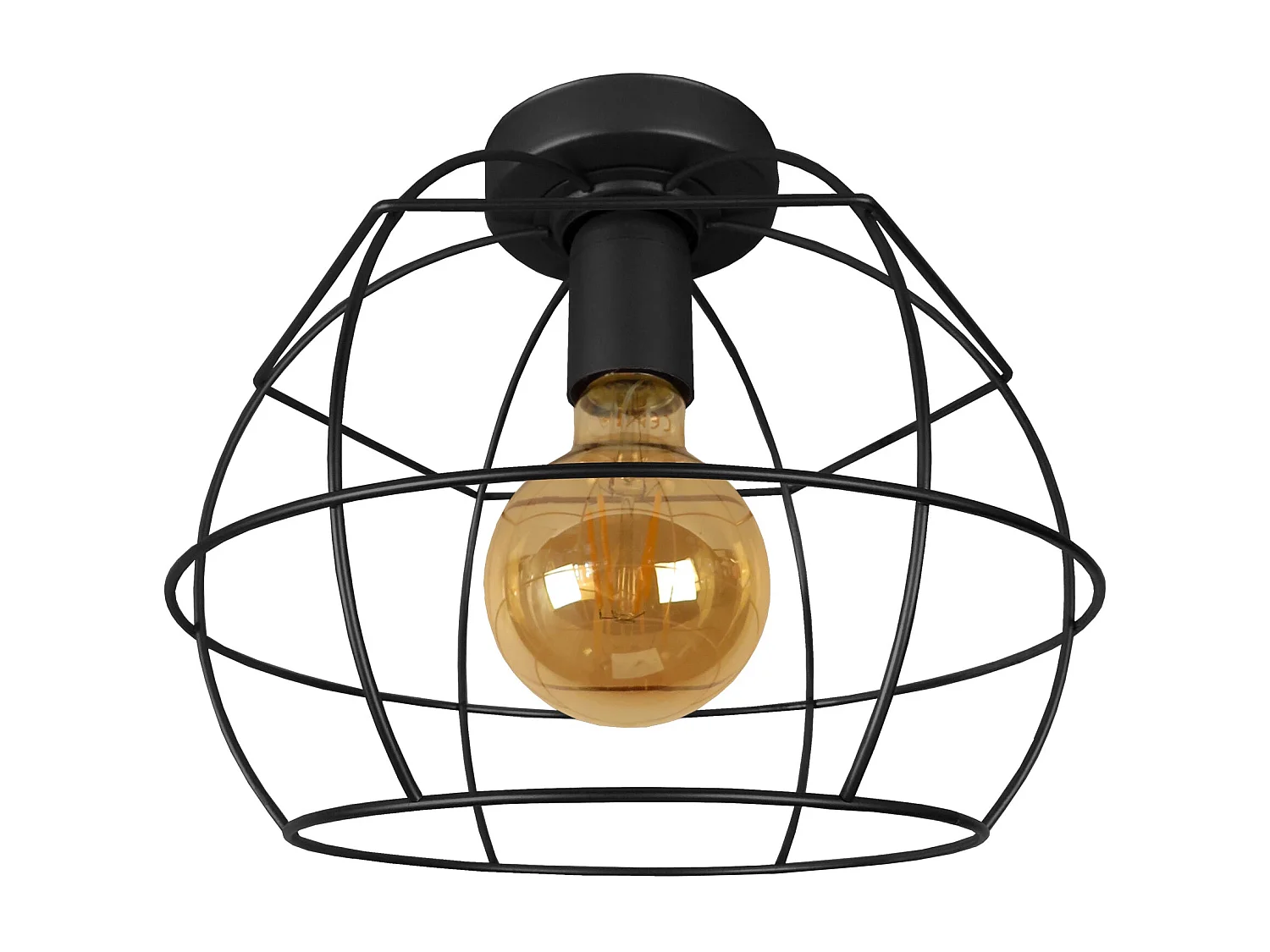 Plafonier TOSEL ARMILARE metal globo preto D25 x  H28  cm