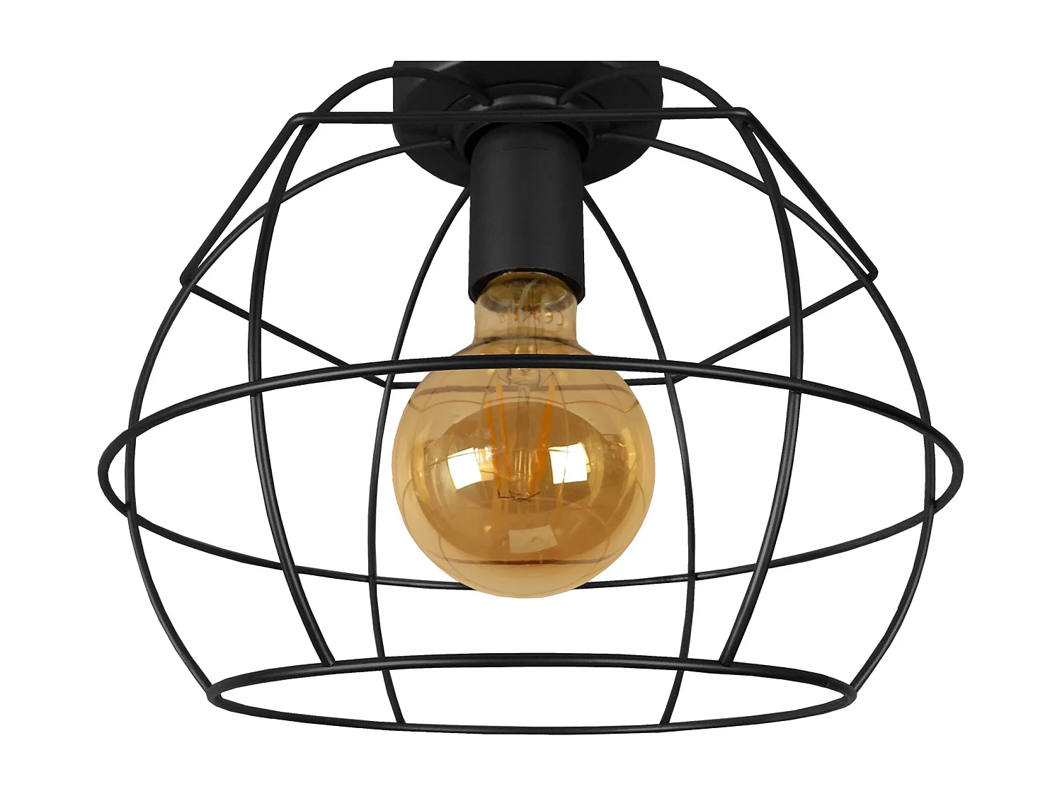 Plafonier TOSEL ARMILARE metal globo preto D25 x  H28  cm