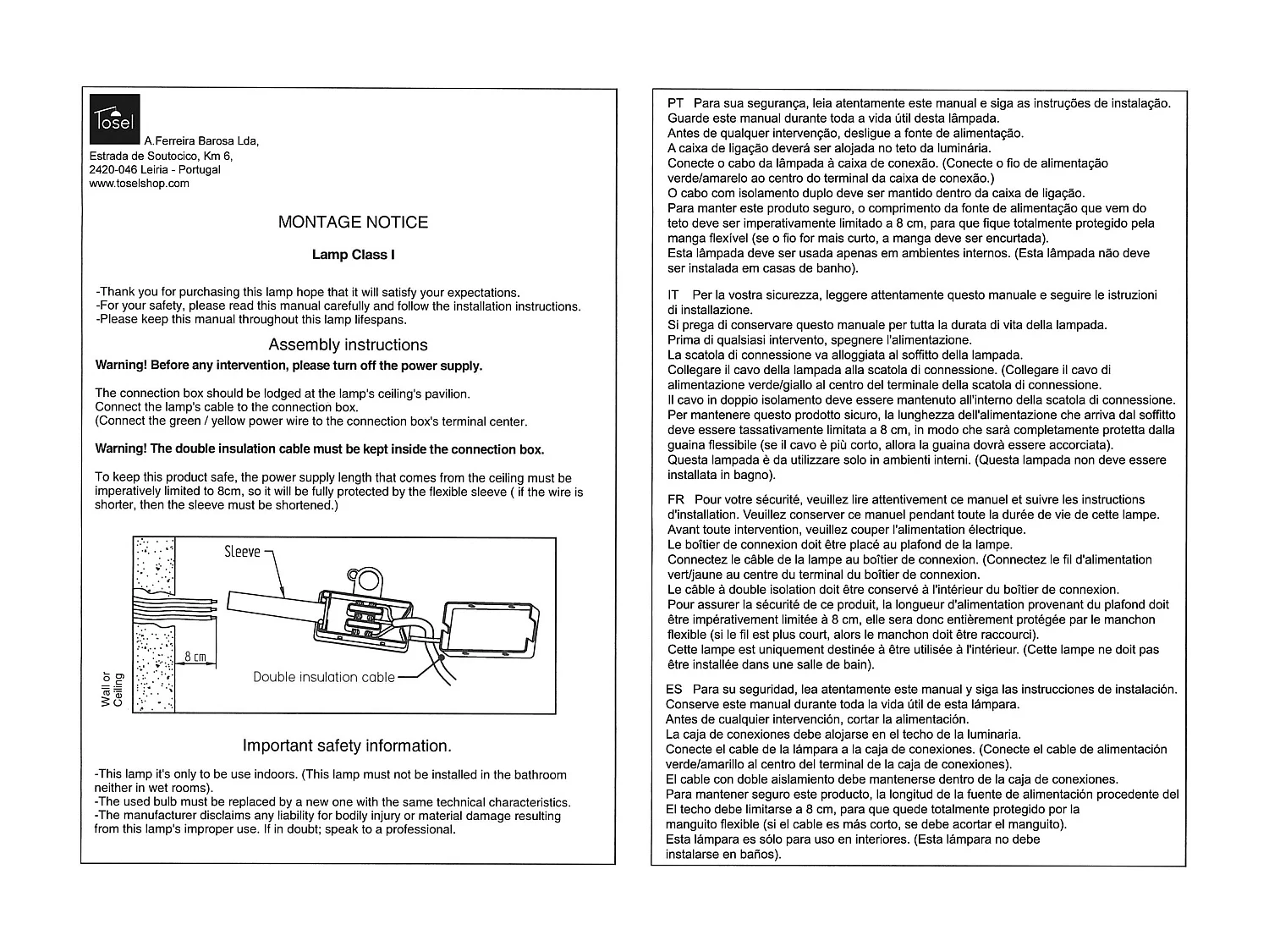Plafonnier TOSEL ,métal,Noir ,H28xD25xP25cm