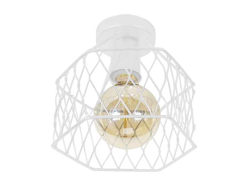 Plafón TOSEL ,metal,Blanco-,A17xD20xP20 cm