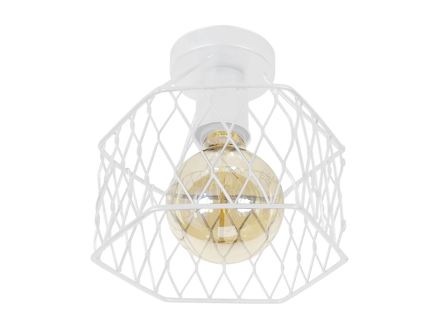 Plafonier TOSEL ASTER metal geométrico branco D20 x  H17  cm