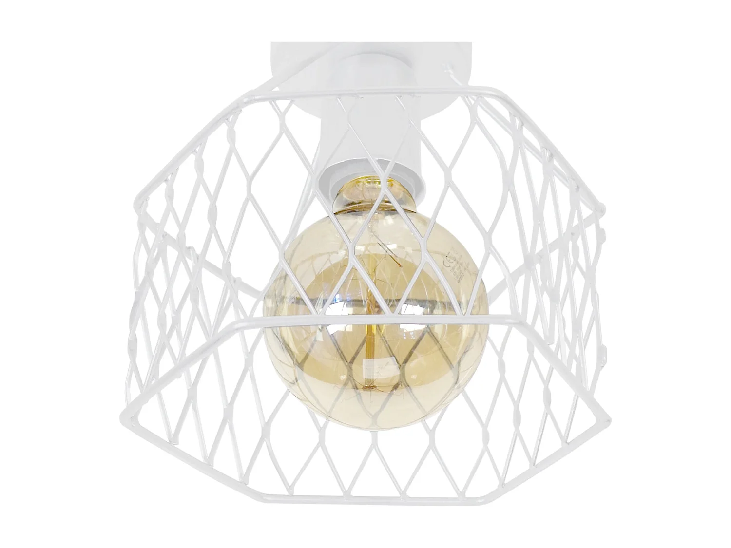 Plafonier TOSEL ASTER metal geométrico branco D20 x  H17  cm