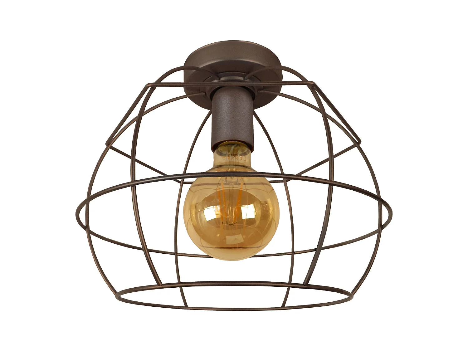Plafonnier TOSEL ,métal,Marron,H28xD25xP25cm