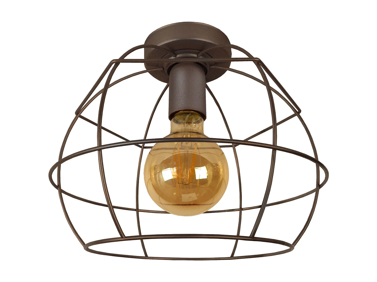 Plafonier TOSEL ARMILARE metal globo castanho D25 x  H28  cm