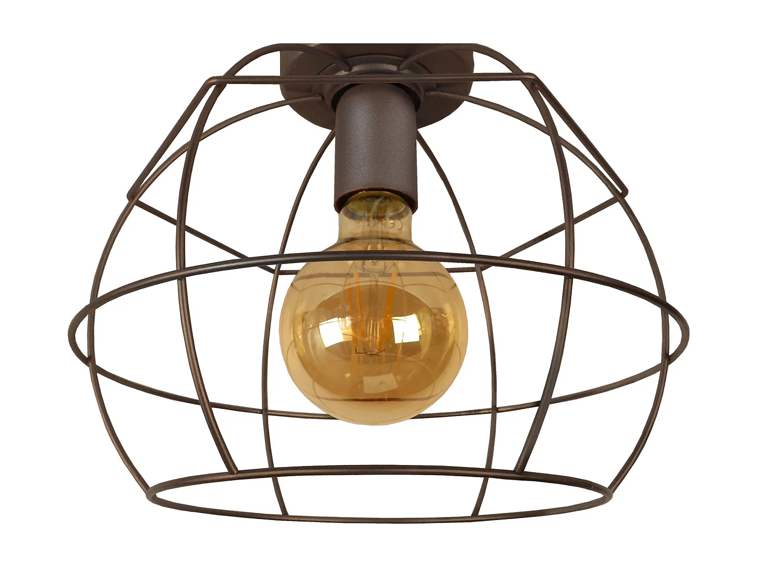 Plafonier TOSEL ARMILARE metal globo castanho D25 x  H28  cm