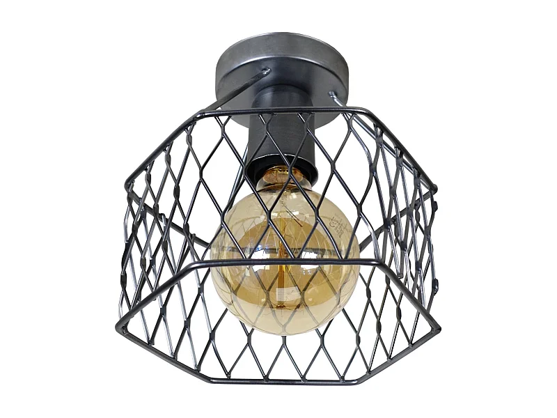 Plafonier TOSEL ASTER metal geométrico antracite D20 x  H17  cm