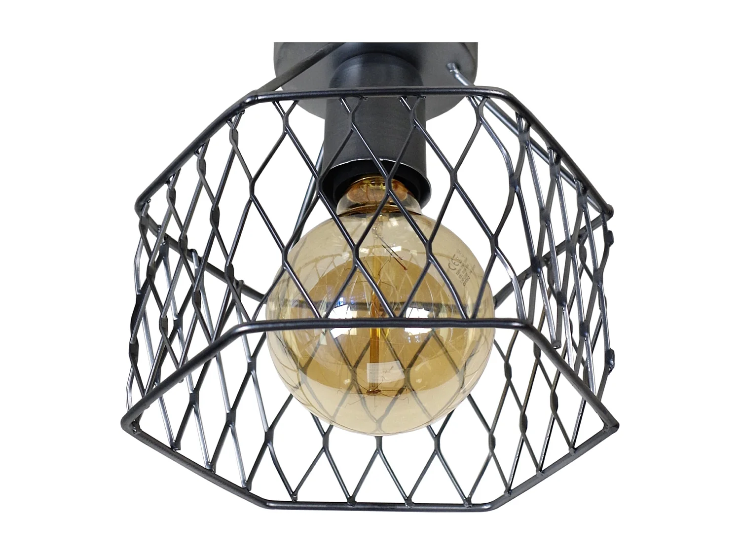 Plafonier TOSEL ASTER metal geométrico antracite D20 x  H17  cm