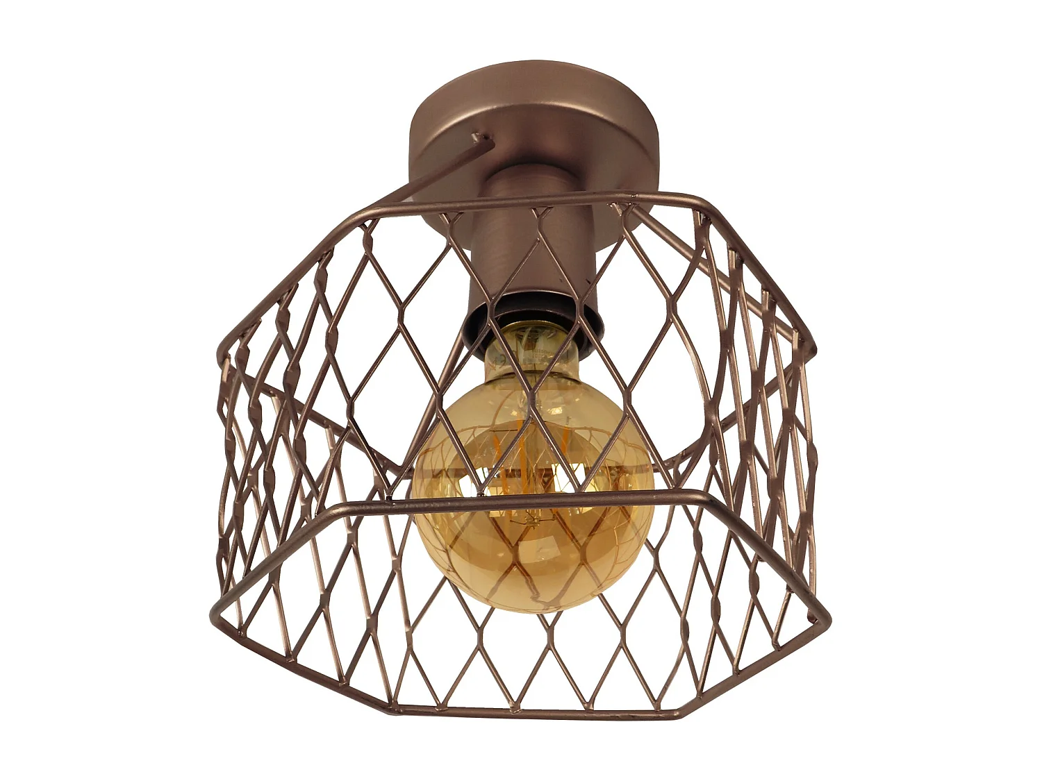 Plafonier TOSEL ASTER metal geométrico bronze D20 x  H17  cm