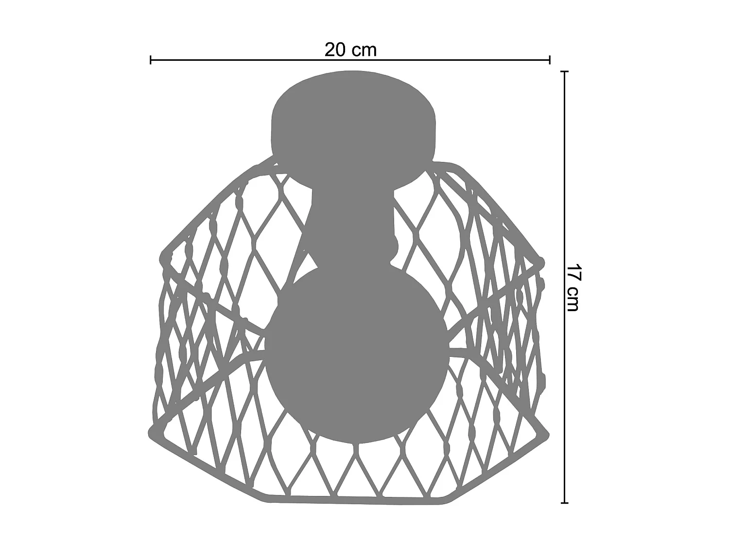 Plafonier TOSEL ASTER metal geométrico bronze D20 x  H17  cm