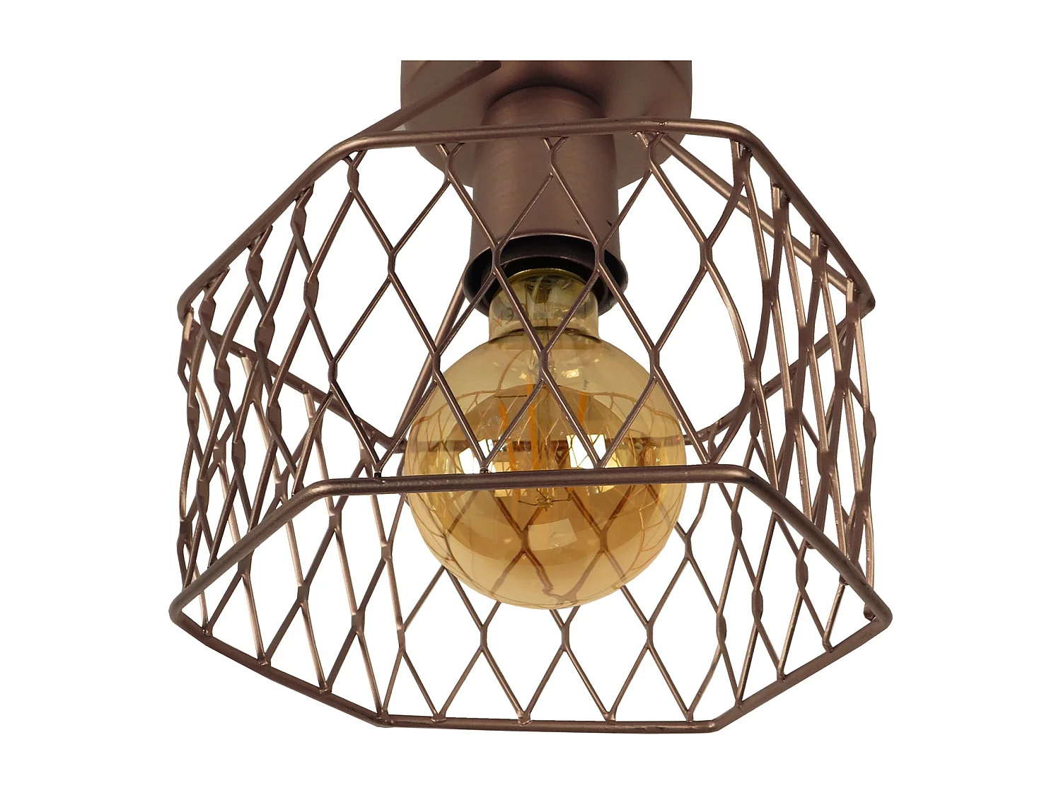 Plafonier TOSEL ASTER metal geométrico bronze D20 x  H17  cm