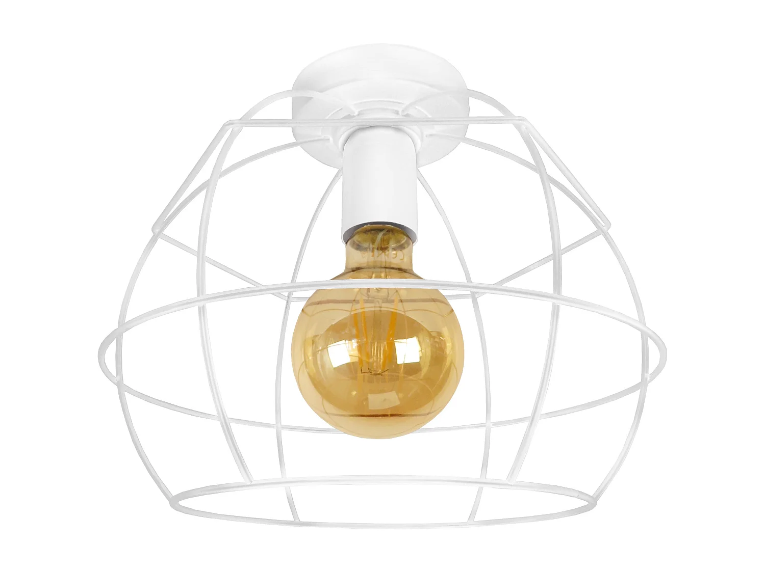 Plafonnier filaire globe blanc 28 cm..