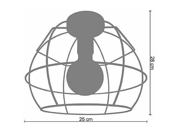 Plafonnier filaire globe blanc 28 cm..