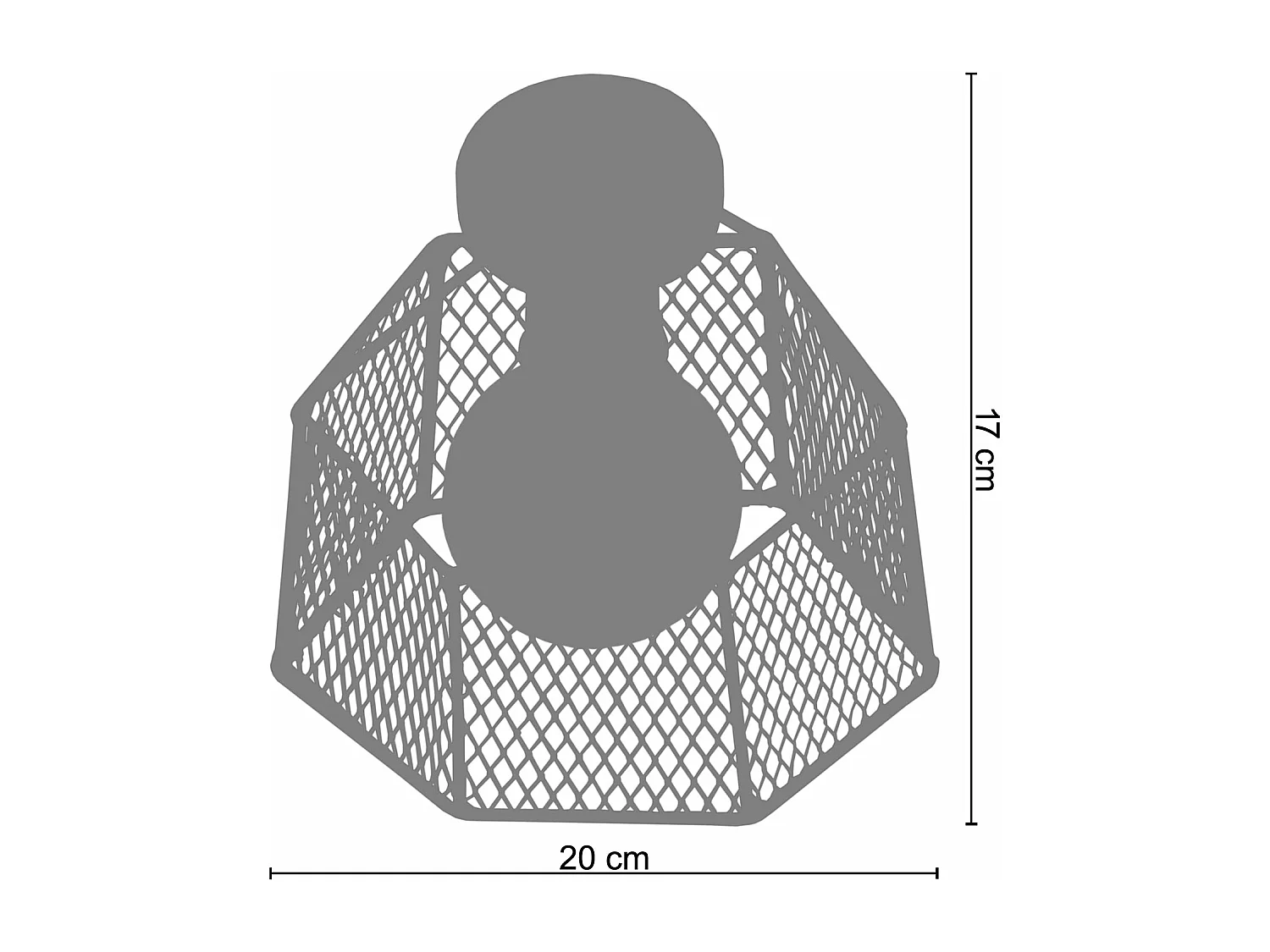 Plafonier TOSEL ADONIS metal geométrico antracite D20 x  H17  cm