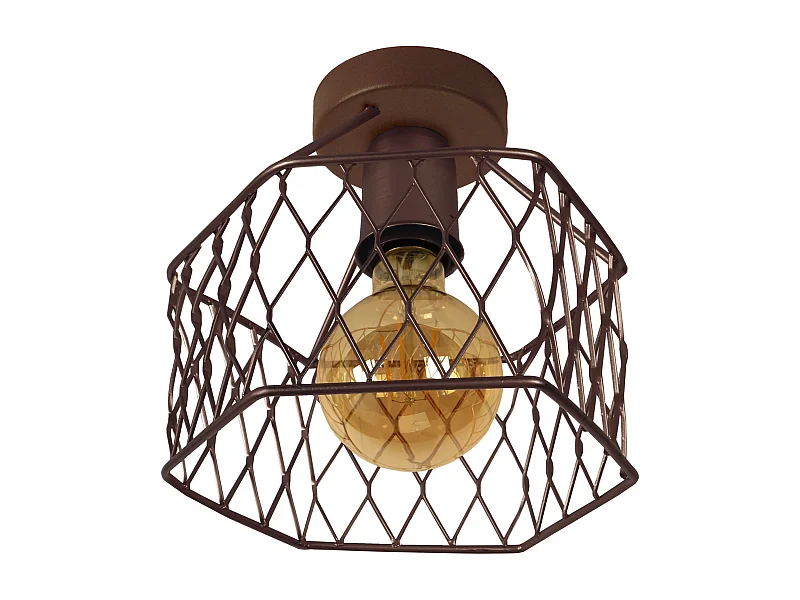Plafonnier TOSEL ,métal,Marron,H17xD20xP20cm