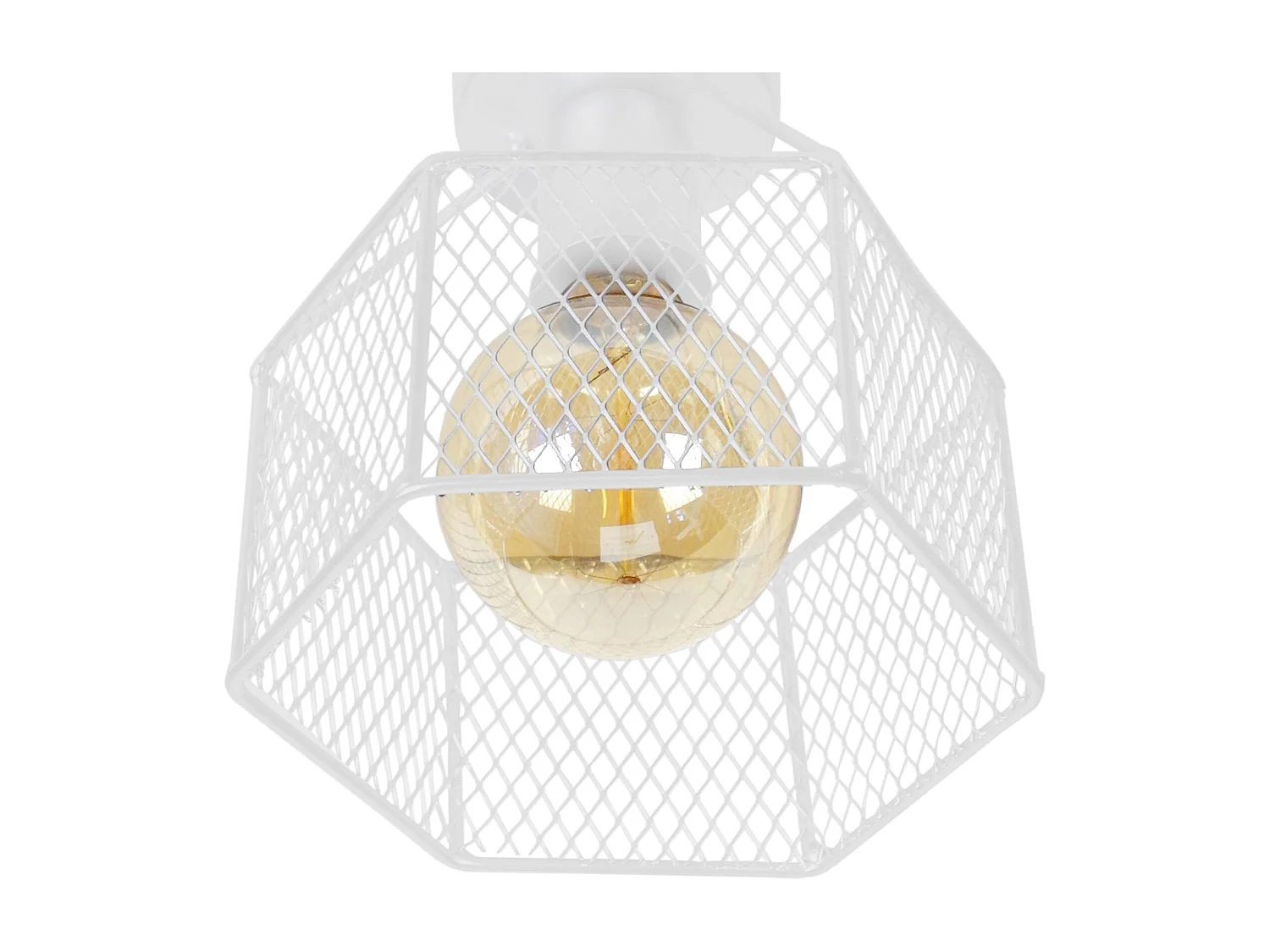 Plafonier TOSEL ADONIS metal geométrico branqueado D20 x  H17  cm