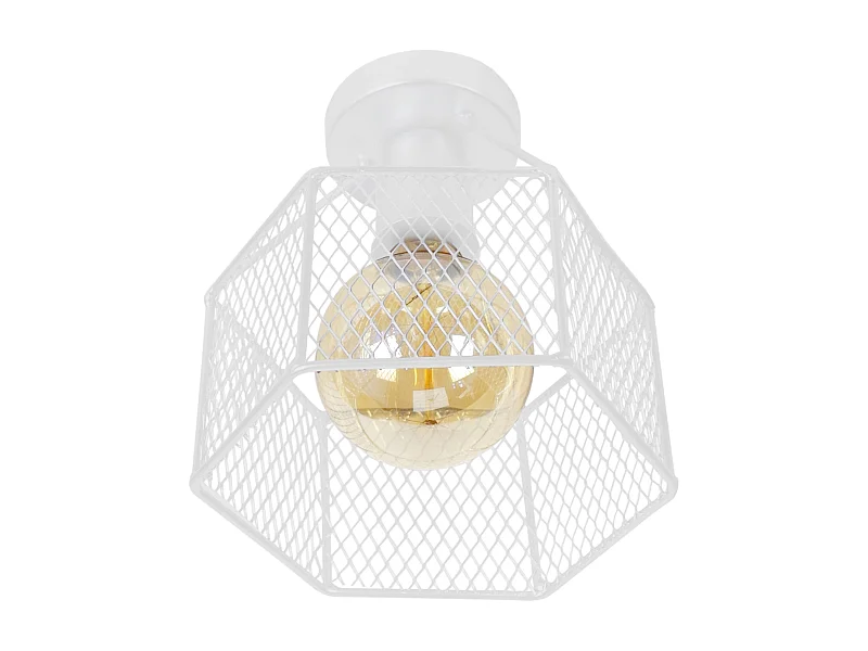 Plafonnier TOSEL ,métal,Blanc ,H17xD20xP20cm