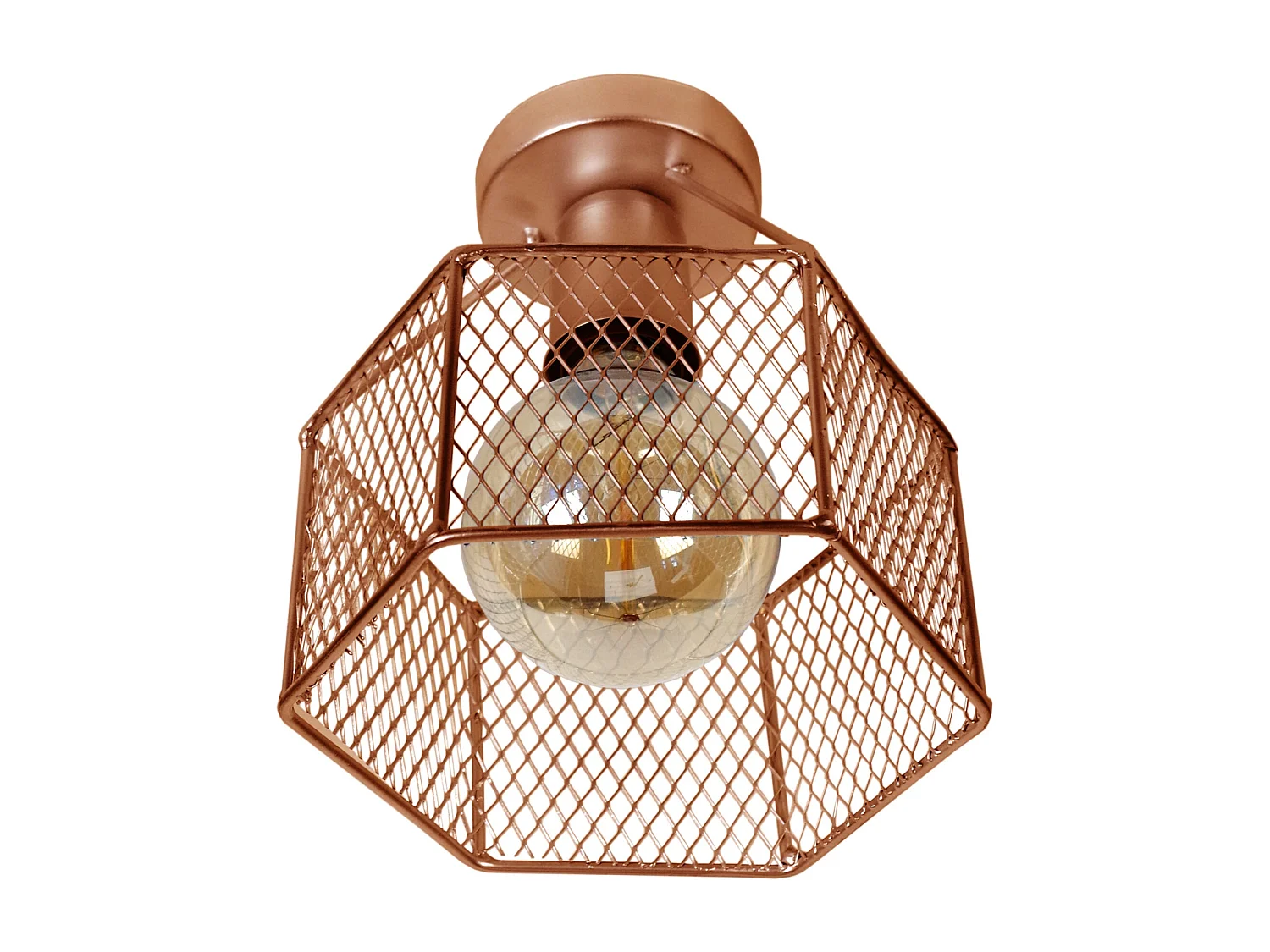 Plafonier TOSEL ADONIS metal geométrico cobre D20 x  H17  cm