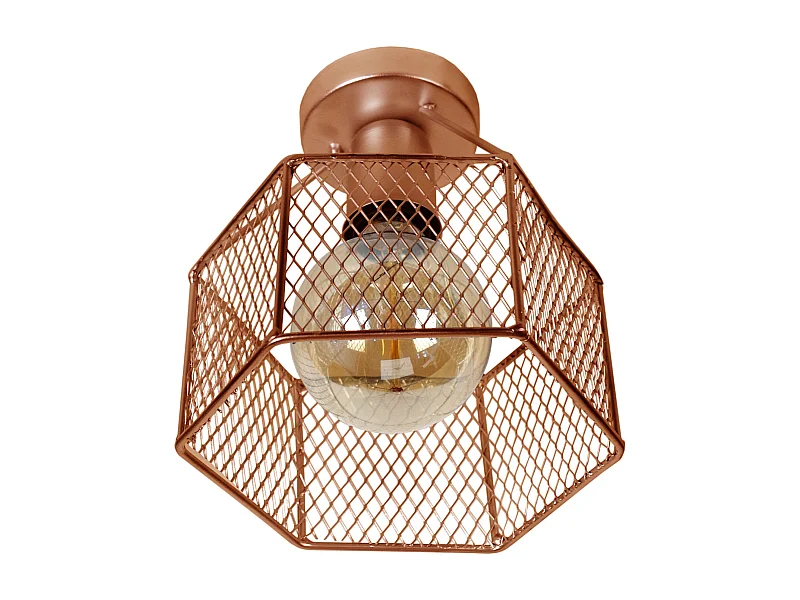 Plafonnier TOSEL ,métal,Cuivre ,H17xD20xP20cm