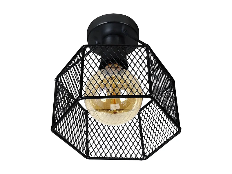 Plafonier TOSEL ADONIS metal geométrico preto D20 x  H17  cm