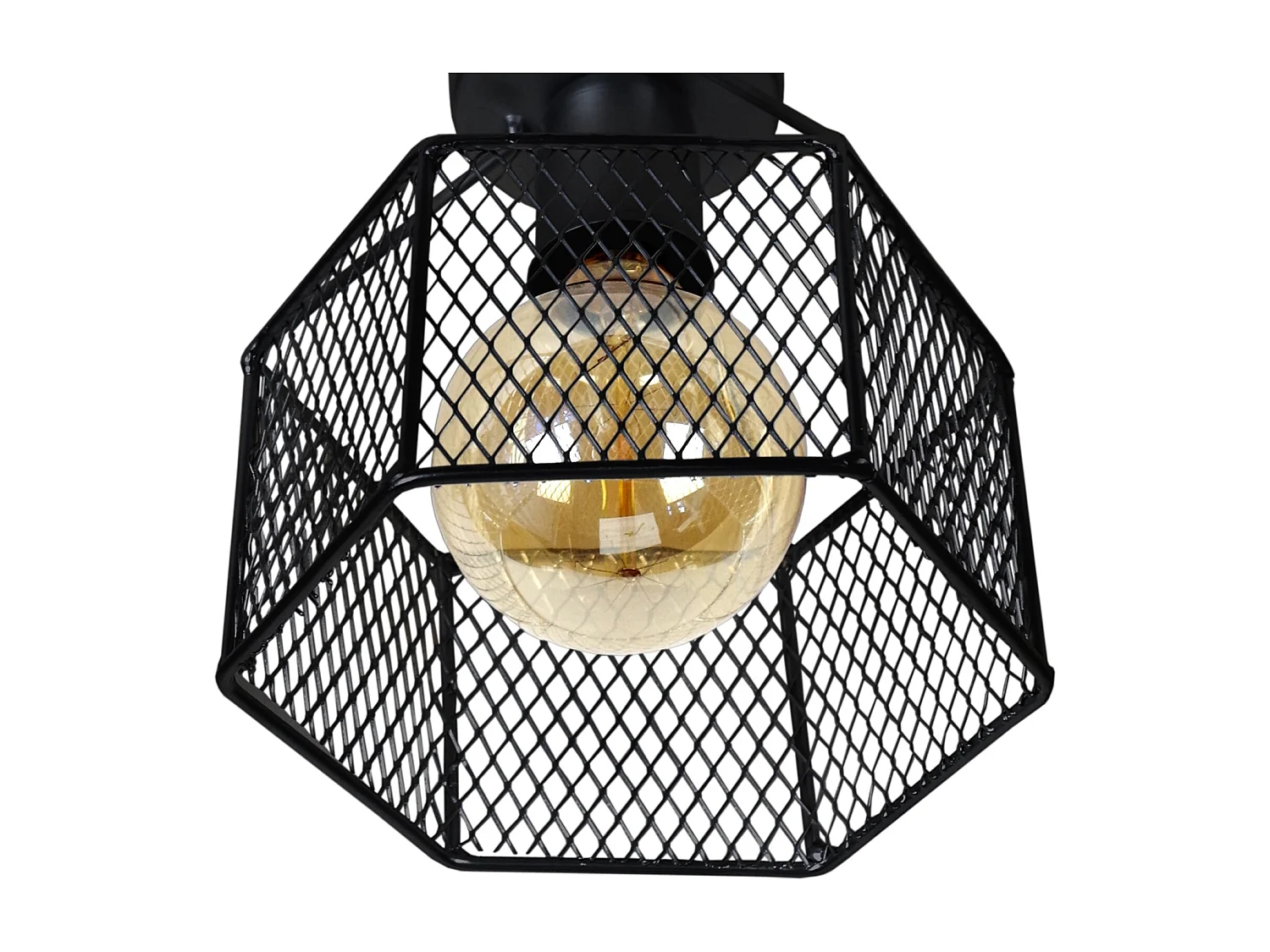 Plafonier TOSEL ADONIS metal geométrico preto D20 x  H17  cm