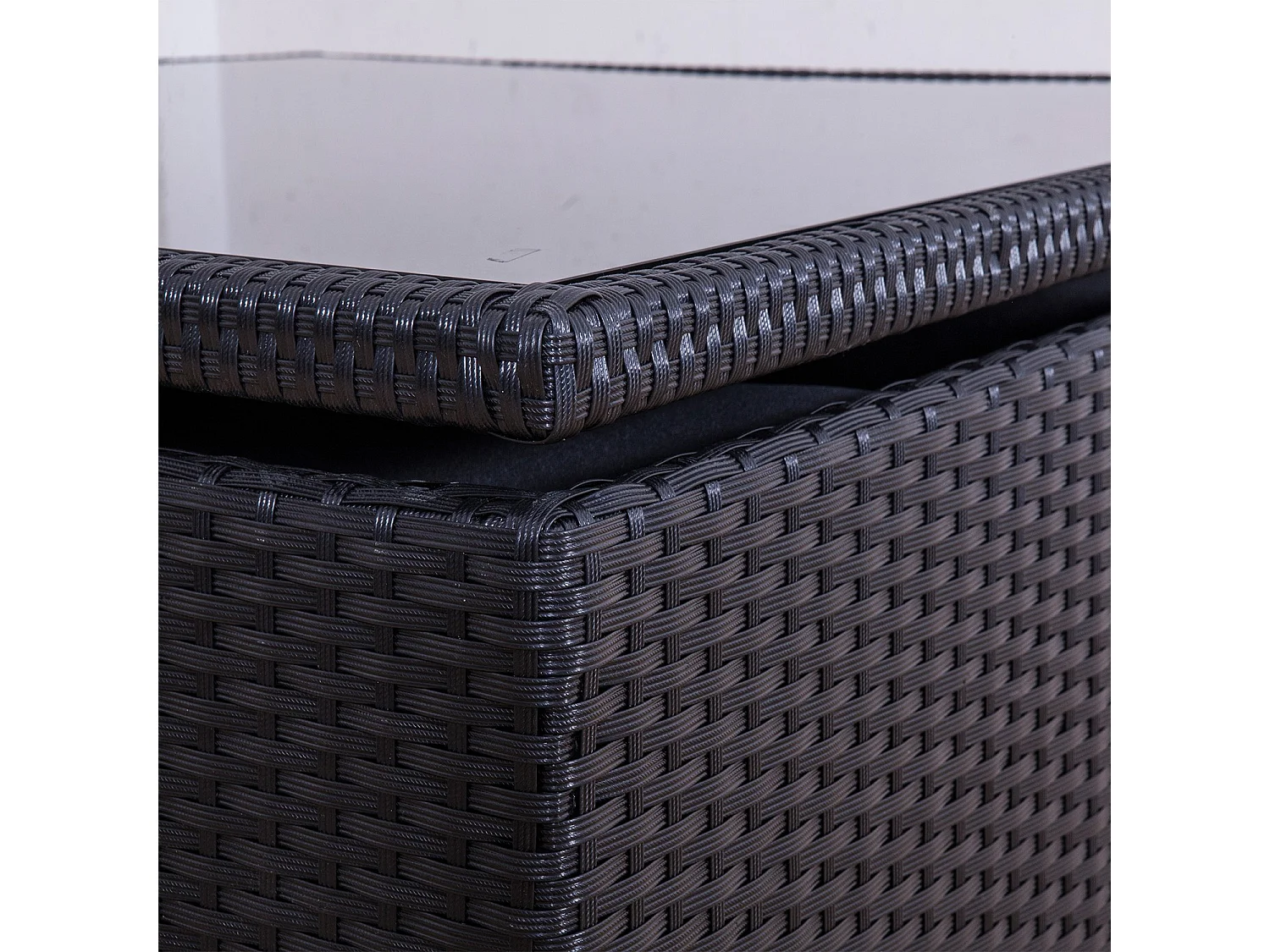 Ensemble encastrable salon / table de jardin résine tressée-Noir/Gris - MUNGA 8