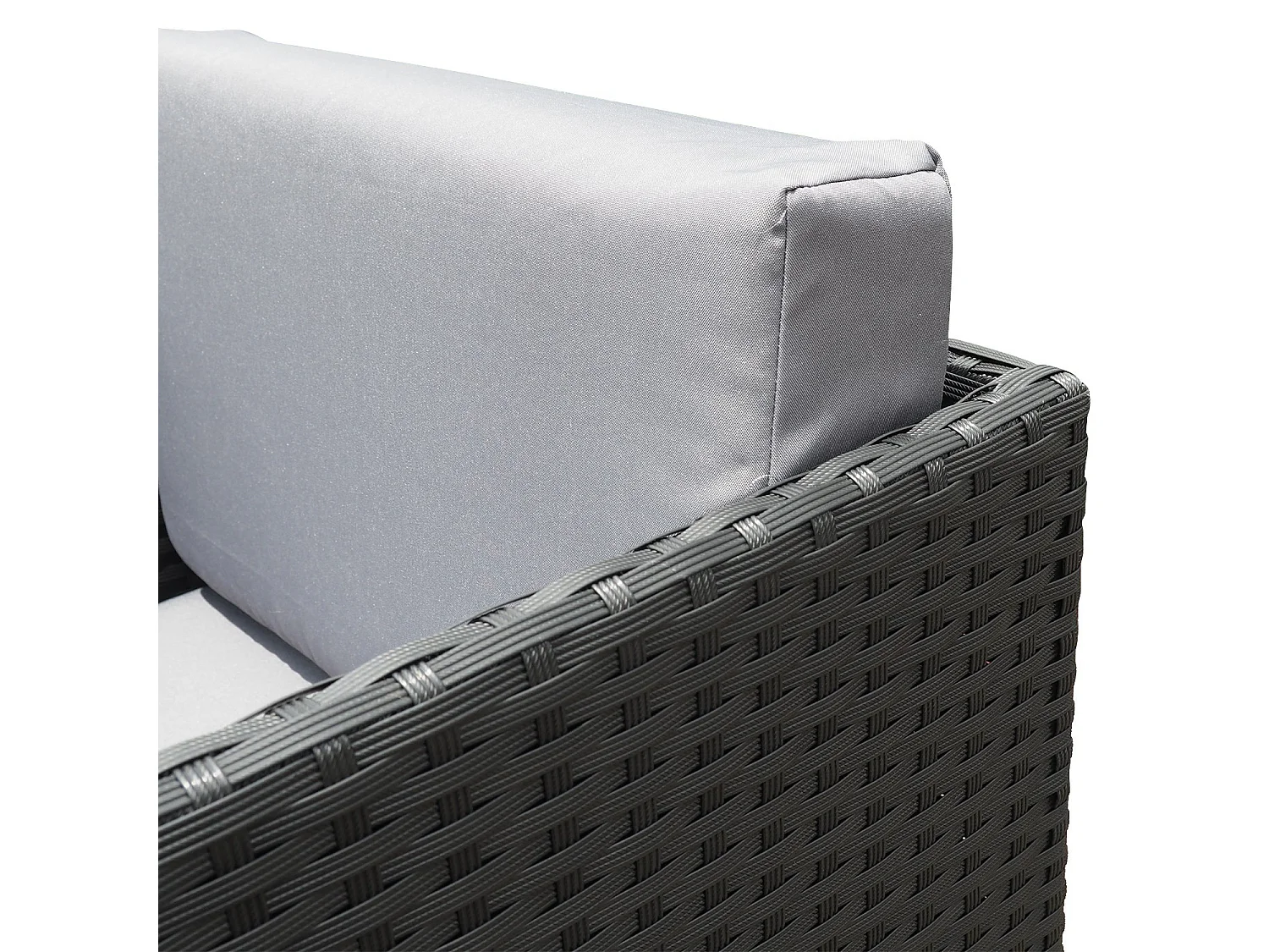 Ensemble encastrable salon / table de jardin résine tressée-Noir/Gris - MUNGA 8