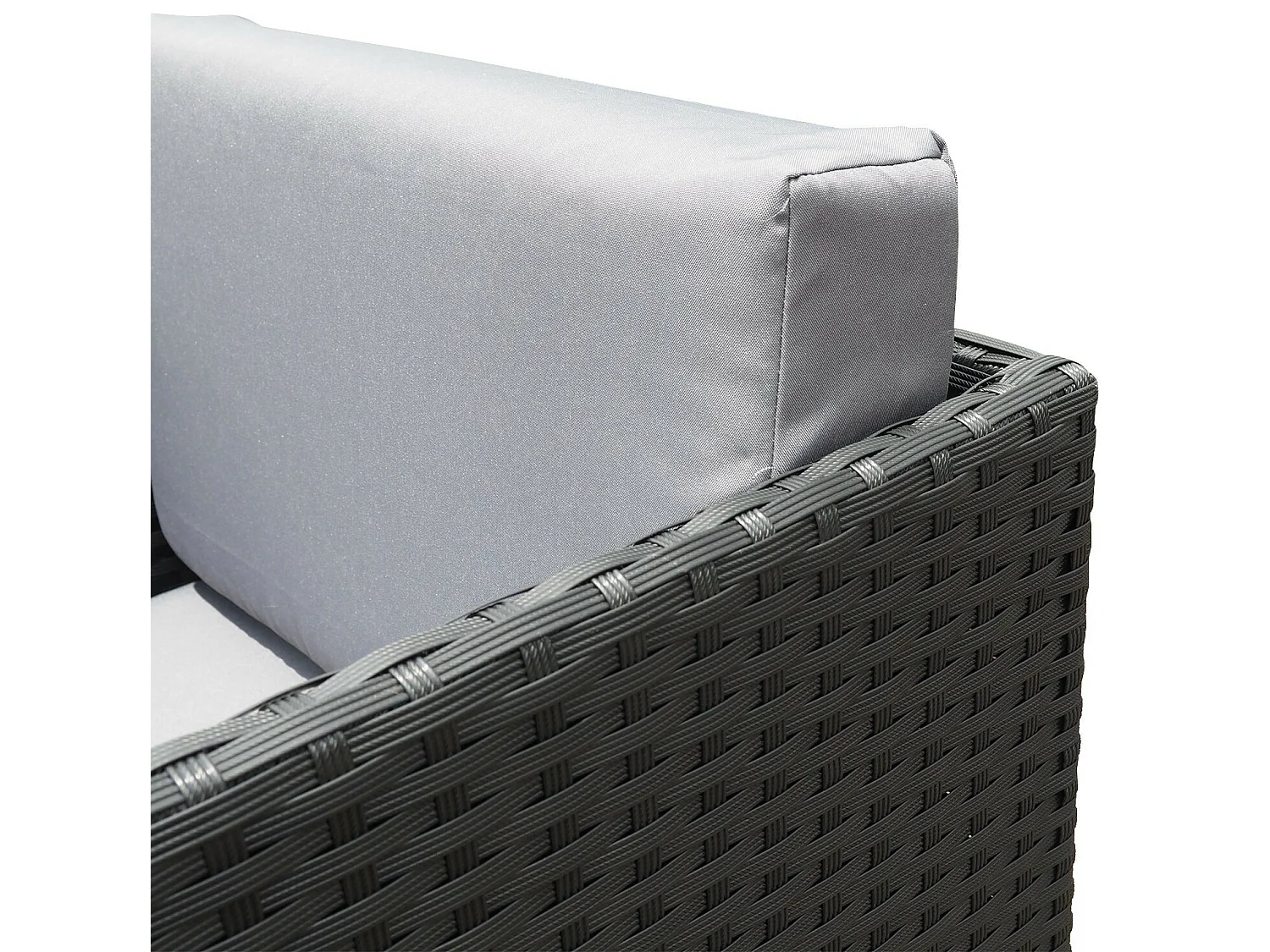 Ensemble encastrable salon / table de jardin résine tressée - Noir/Gris - MUNGA 10