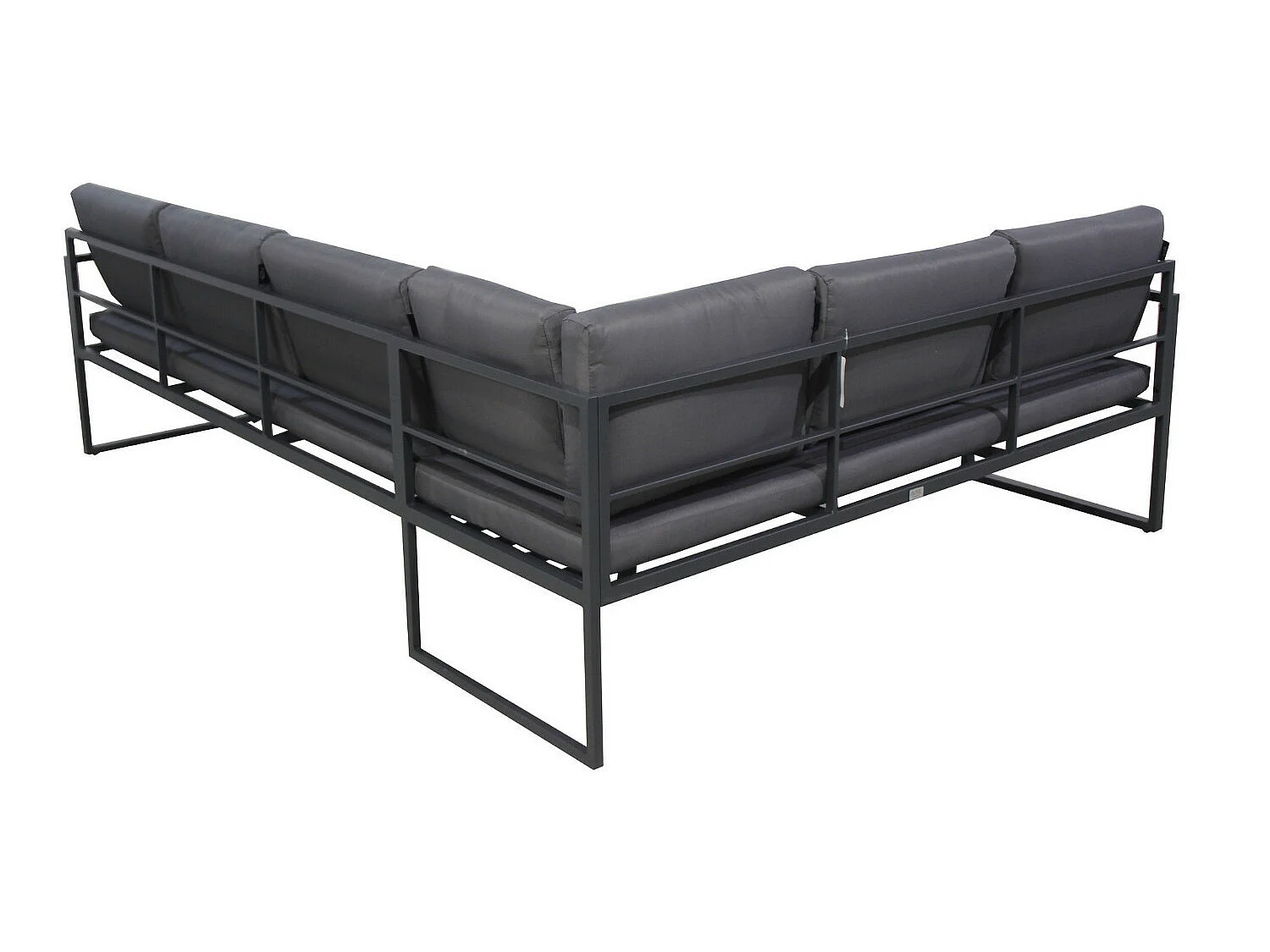 Salon de jardin en acier 8 personnes d'angle design - Gris Anthracite - ROMY