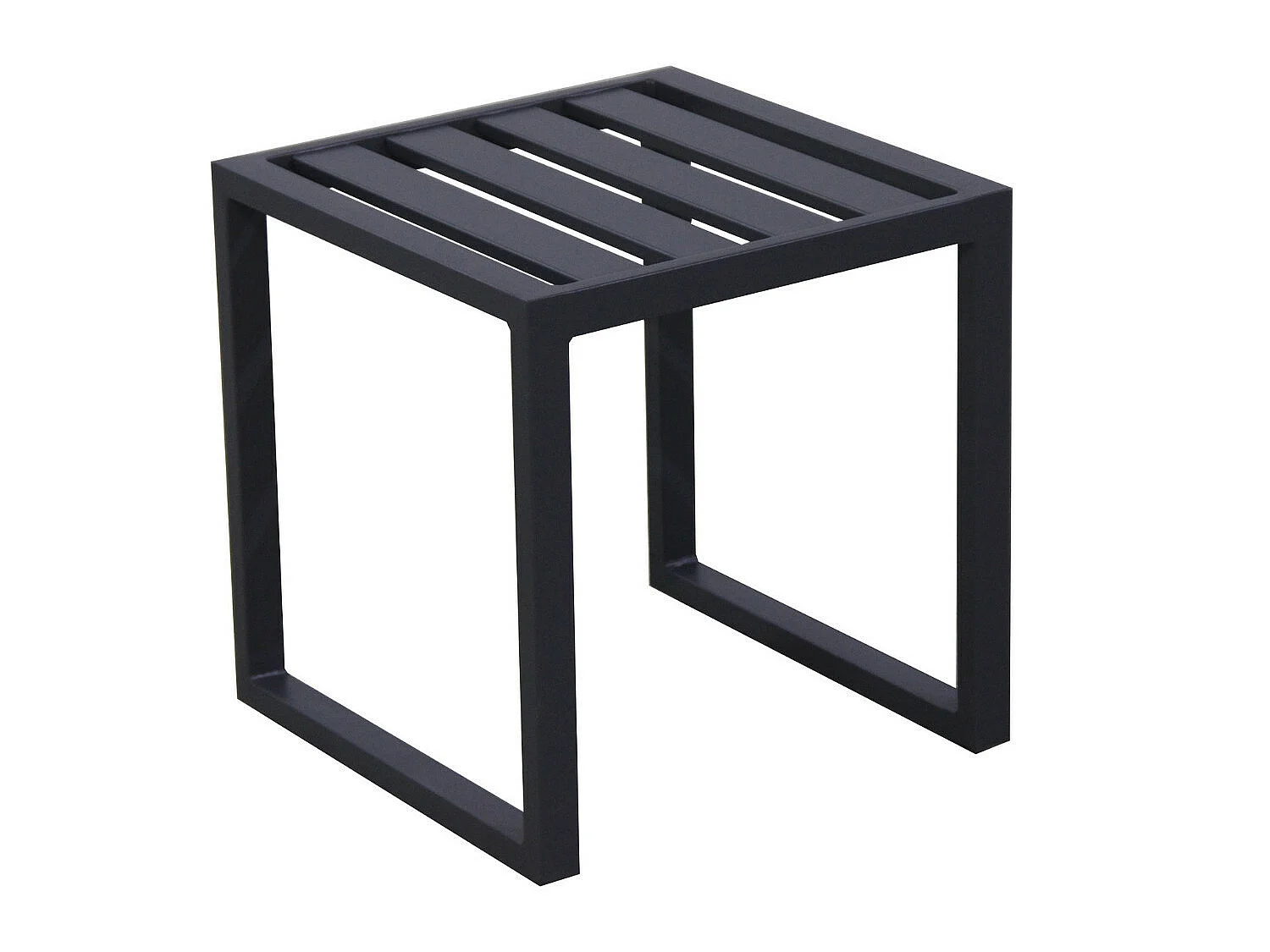 Salon de jardin en acier 8 personnes d'angle design - Gris Anthracite - ROMY