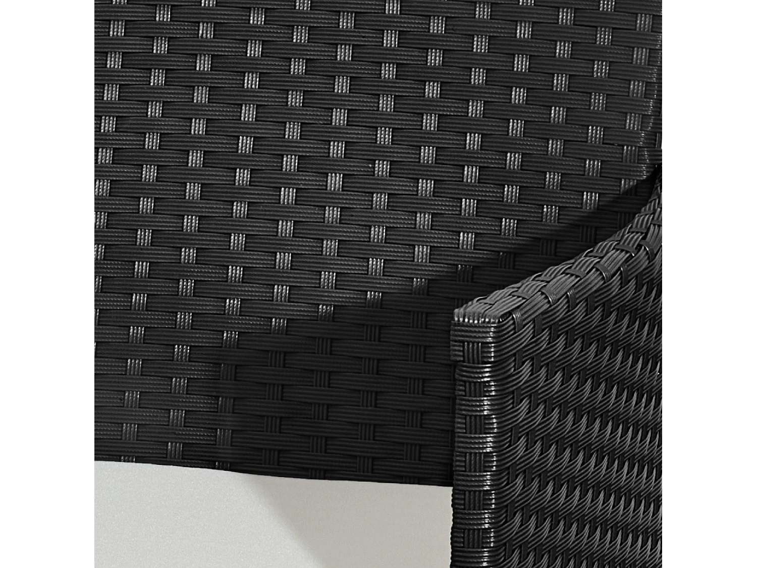 Salon de jardin résine tressée Noir/Ecru - ensemble 4 places - Canapé + Fauteuil + Table - IMORA