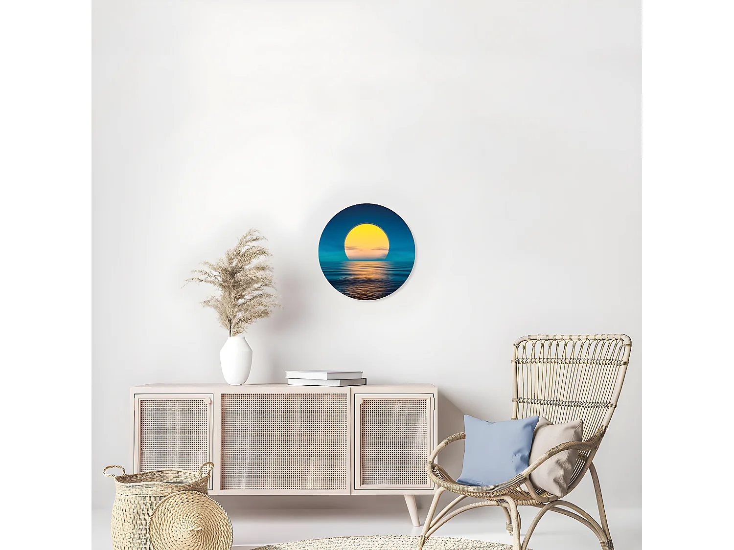 Tableau sur verre coucher de soleil 45 cm