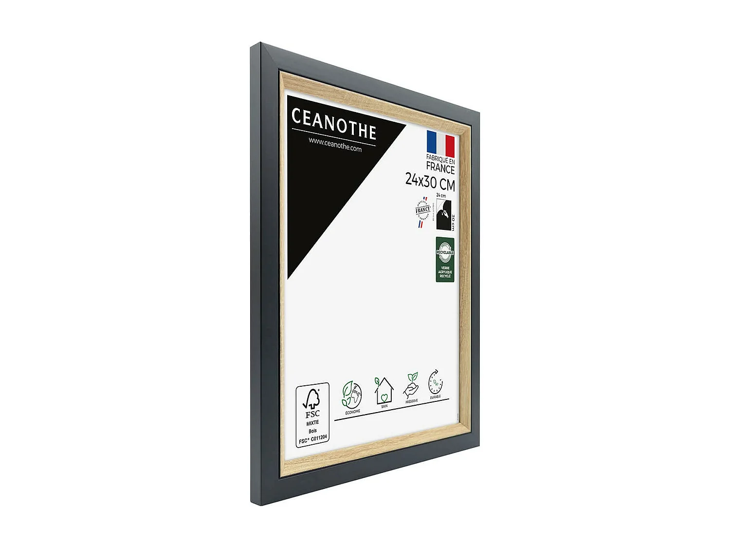 Cadre photo Actual bois noir 24x30 cm