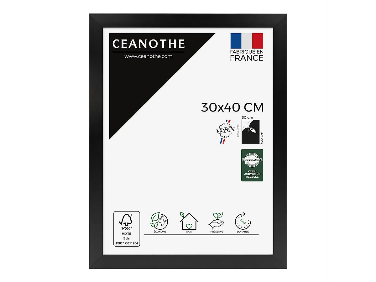 Cadre photo Design Éternel noir 30x40 cm