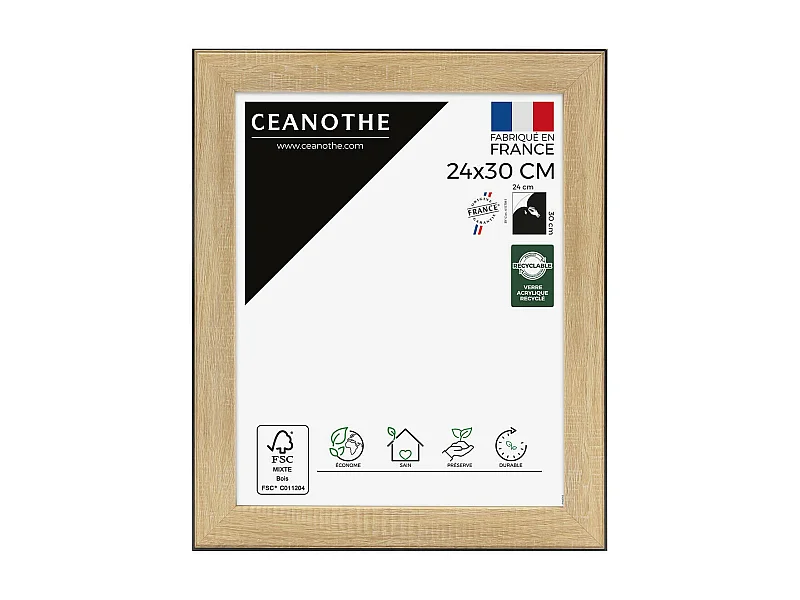 Cadre photo Newton bois noir 24x30 cm