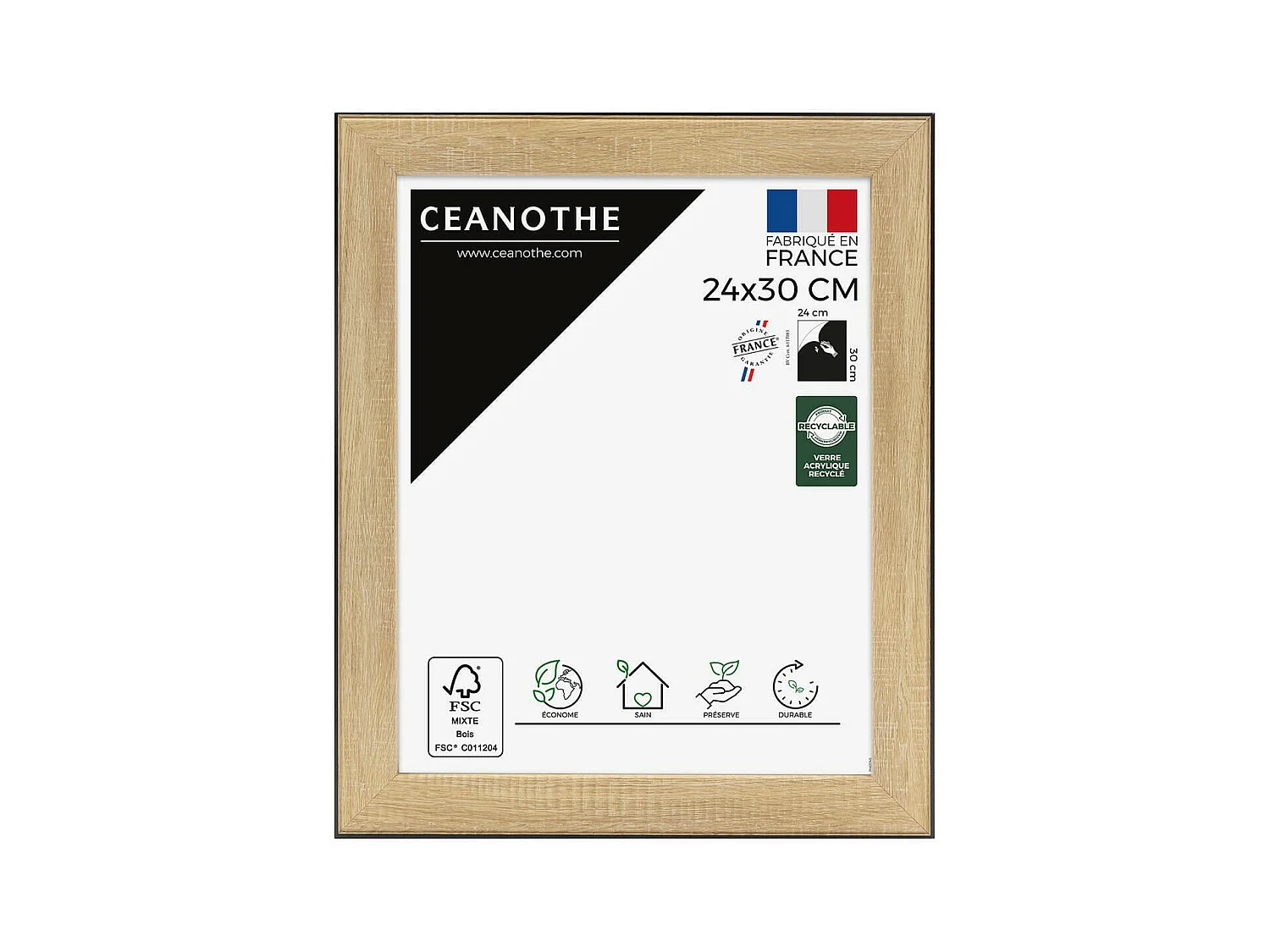 Cadre photo Newton bois noir 24x30 cm