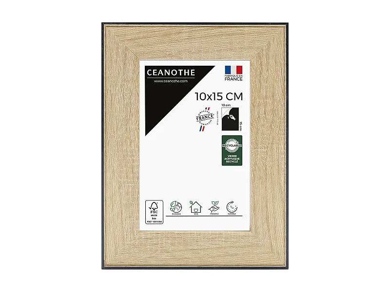 Cadre photo Newton bois noir 10x15 cm