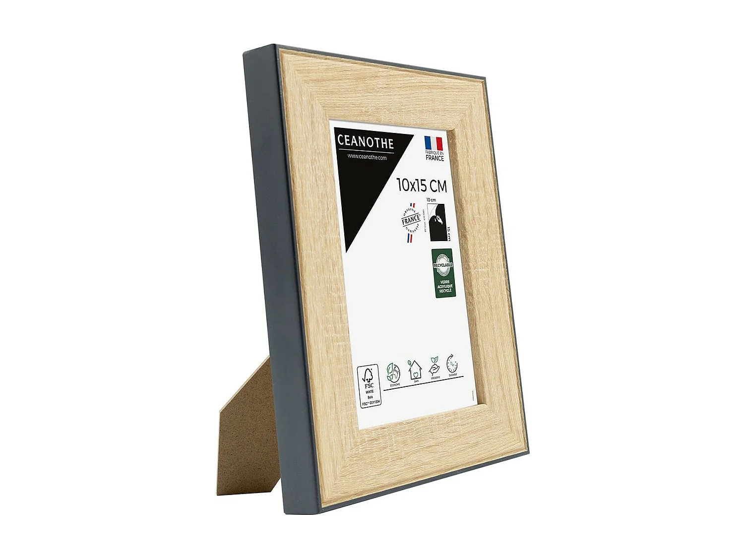 Cadre photo Newton bois noir 10x15 cm