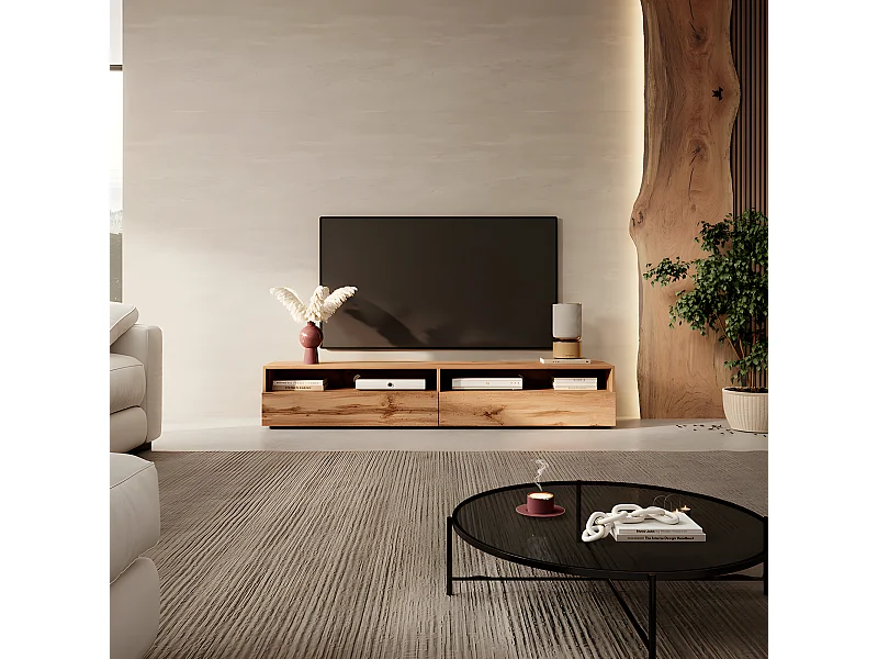 Mueble TV / Mueble de salón - Roble Wotan - 180 cm - Rednaw